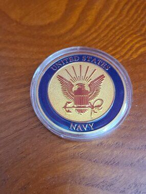 United States Navy Creed Challenge Coin-Gold Colored Navy Sailor’s Creed W/ Case